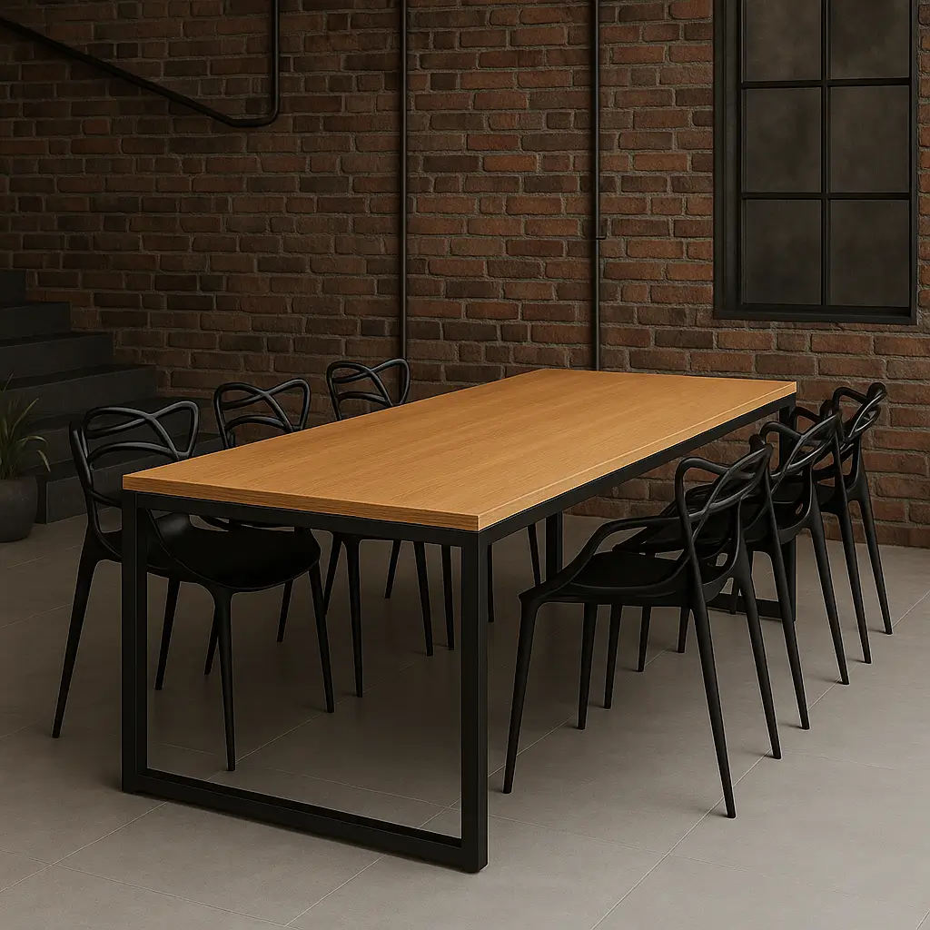 Mesa Industrial com Cadeiras